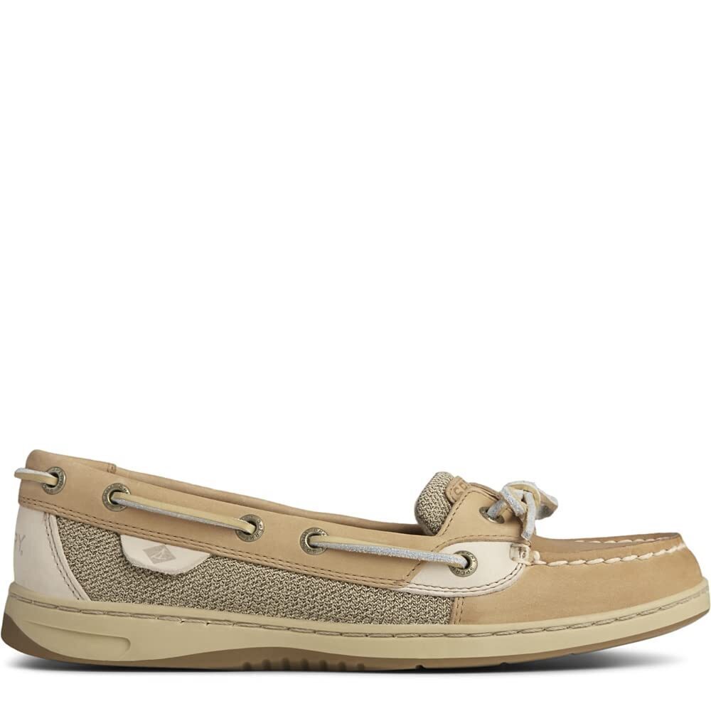 SPERRY WOMENS ANGELFISH BOAT SHOE, LINEN/OAT, 6.5